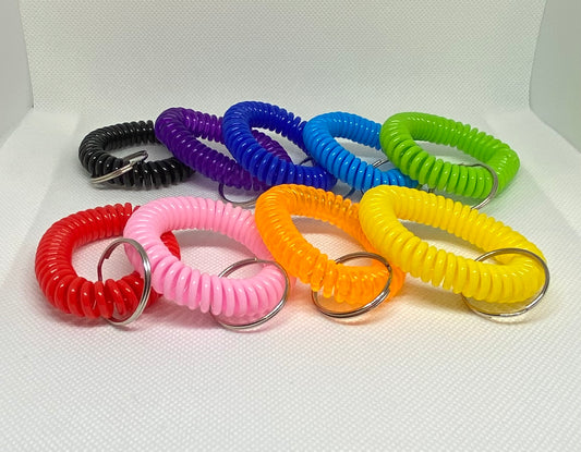 Multicolor Plastic Stretchable Spiral Bracelet Key Ring